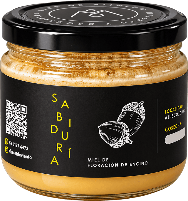 Frasco de miel de encino